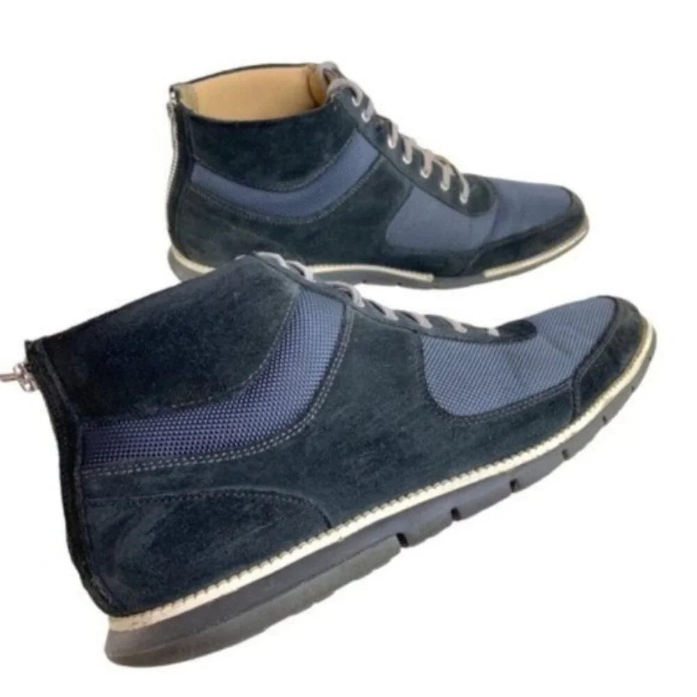 Cole Haan Grand OS Suede Canvas High Top Sneakers